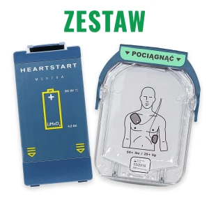 Zestaw: elektrody terapeutyczne Philips HS1 + bateria do defibrylatora Philips FRx/HS1
