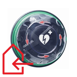 Kapsuła Rotaid wewnętrzna Transparent Green z zielonym paskiem i czerwonymi strzałkami