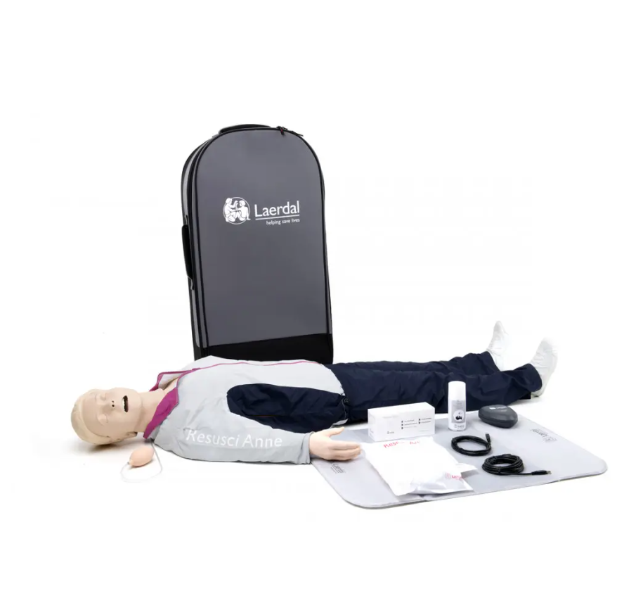 Fantom osoby dorosłej do nauki RKO z głową do intubacji nadgłośniowej Resusci Anne QCPR.png