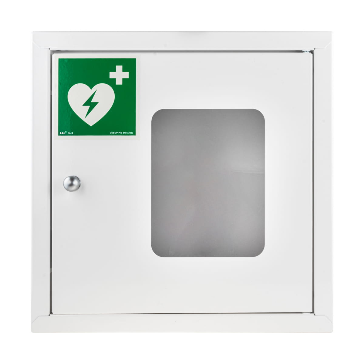 Szafka wewnętrzna, metalowa na defibrylator AED (magnes) 1.jpg